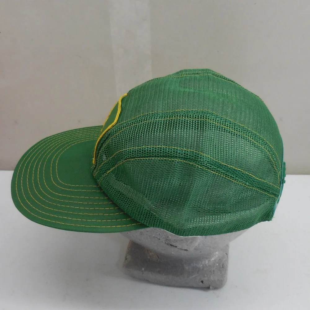 Vintage John Deere Mesh Trucker Hat Green Snapback Louisville Mfg Co Logo Cap